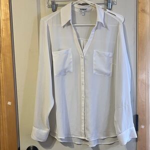 Express Men's Classic White Button-Down Shirt